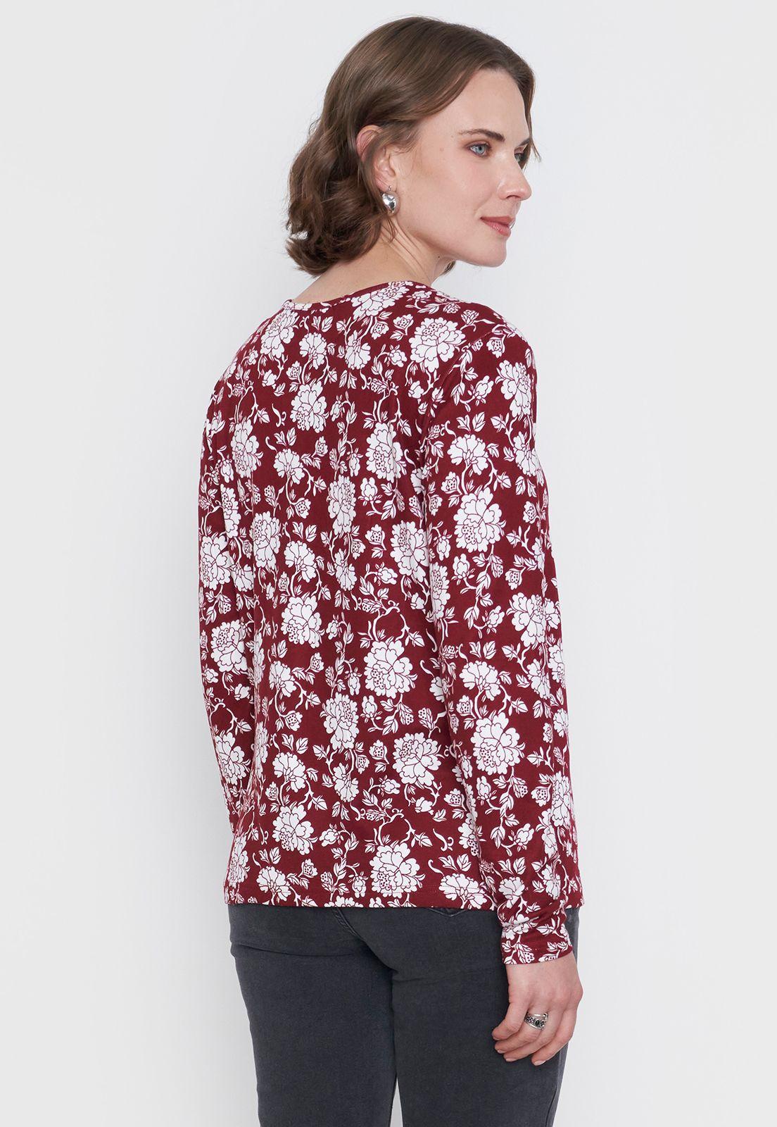 Sweater Mujer Camant Print Burdeo Corona-1