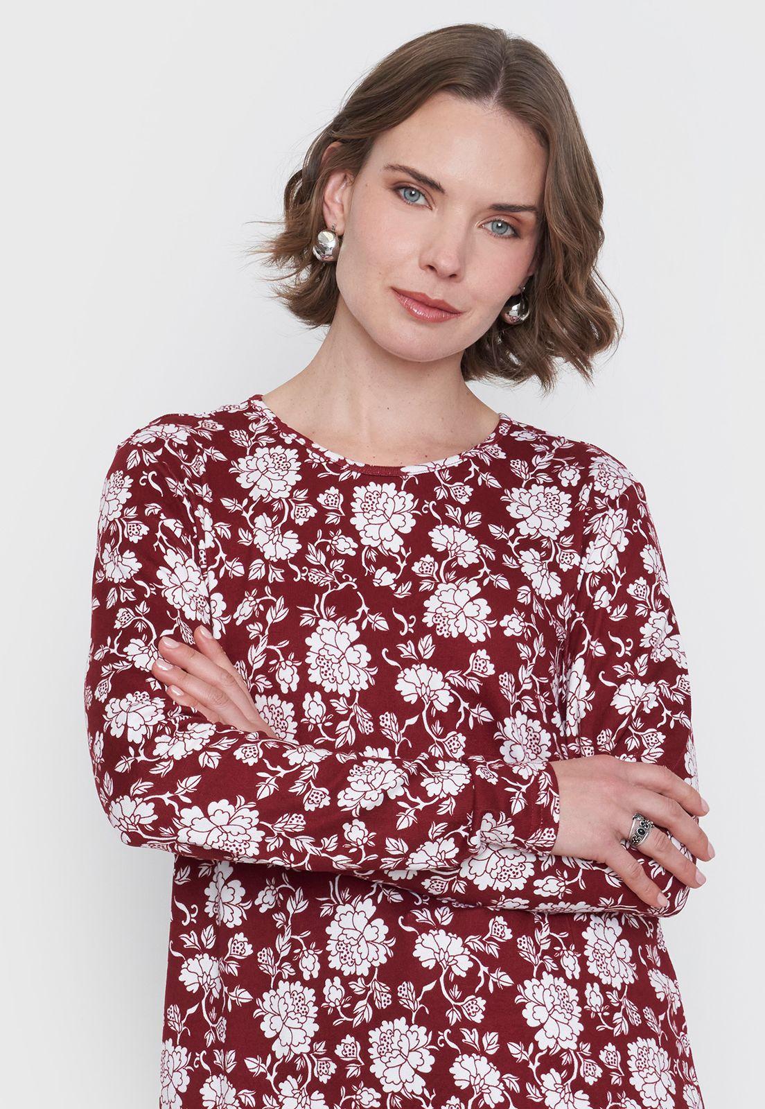 Sweater Mujer Camant Print Burdeo Corona-2