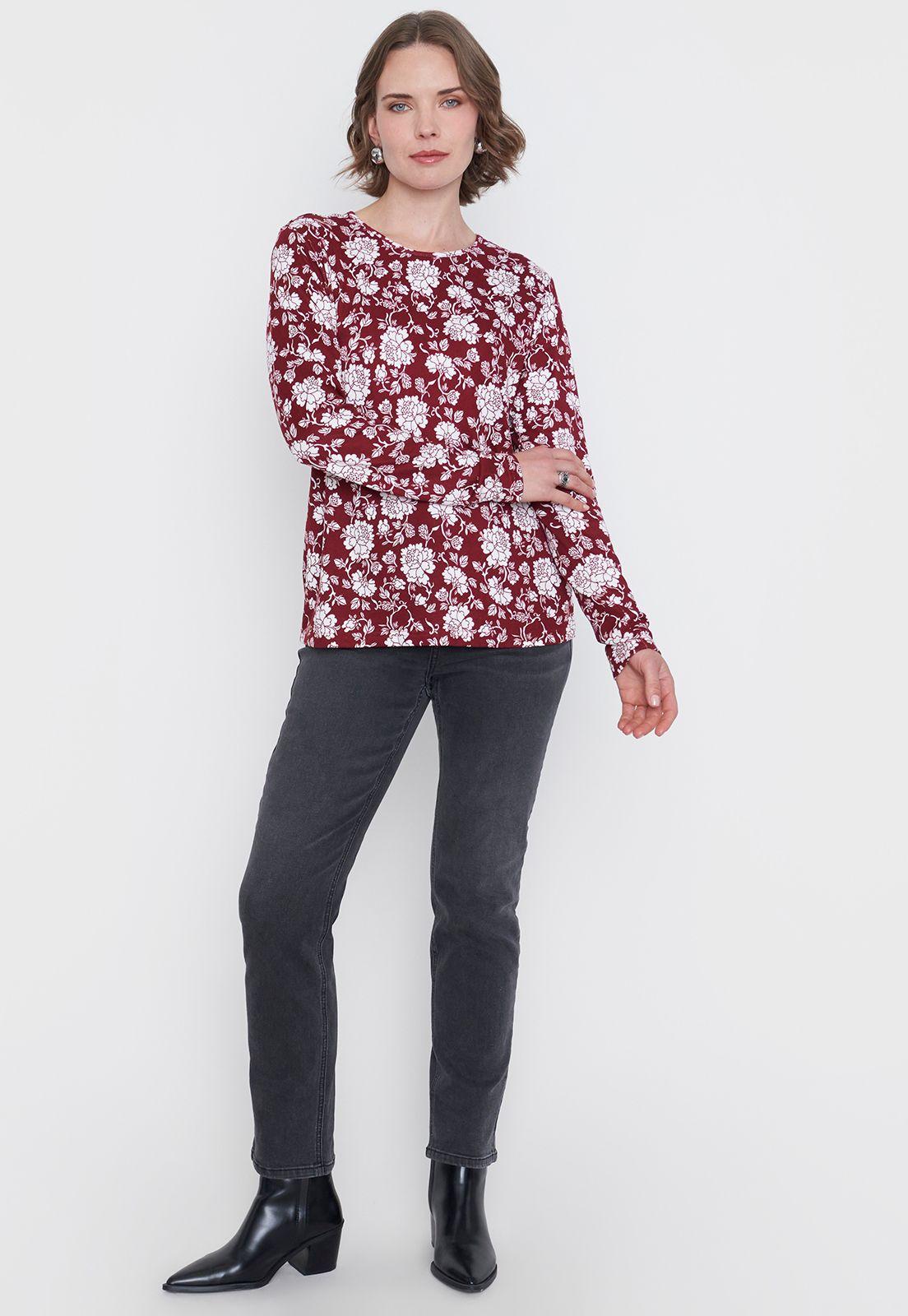 Sweater Mujer Camant Print Burdeo Corona-3