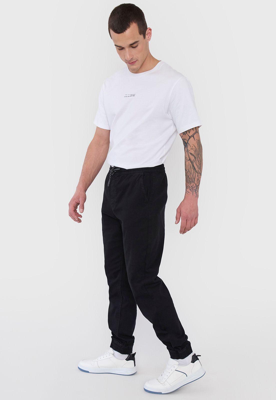 Pantalón Hombre Jogger Fit Negro Twill Corona-3