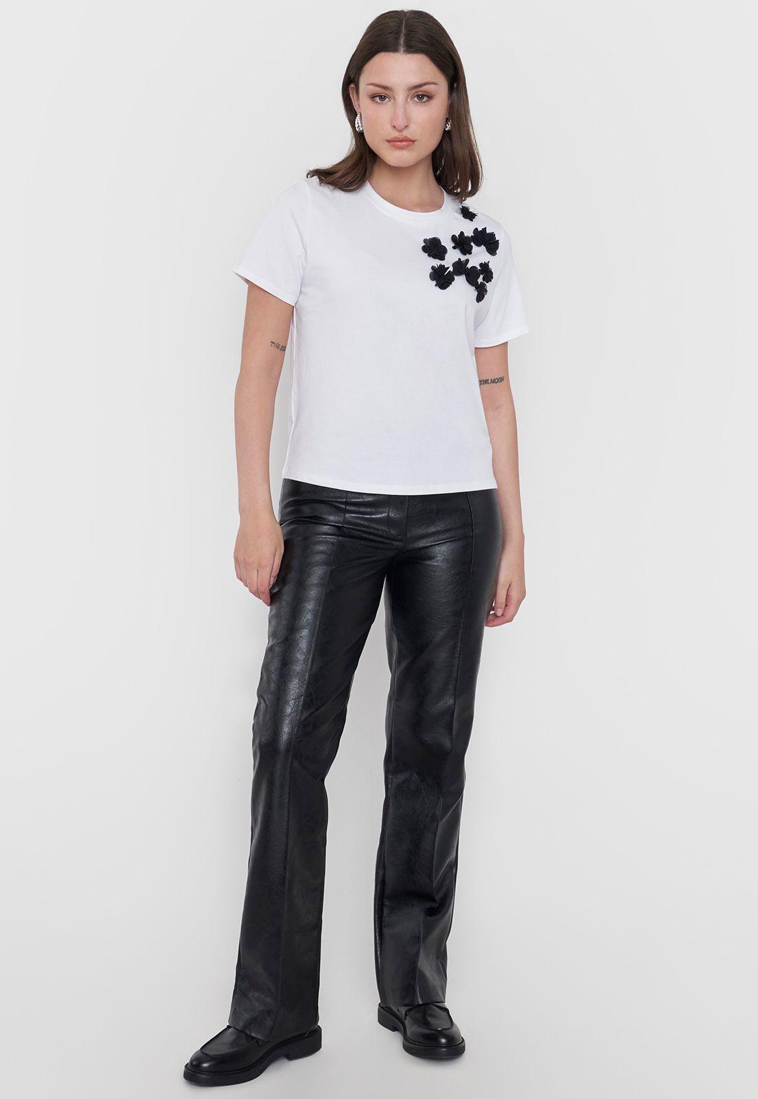 Polera Mujer Aplicación Blanco Corona-3