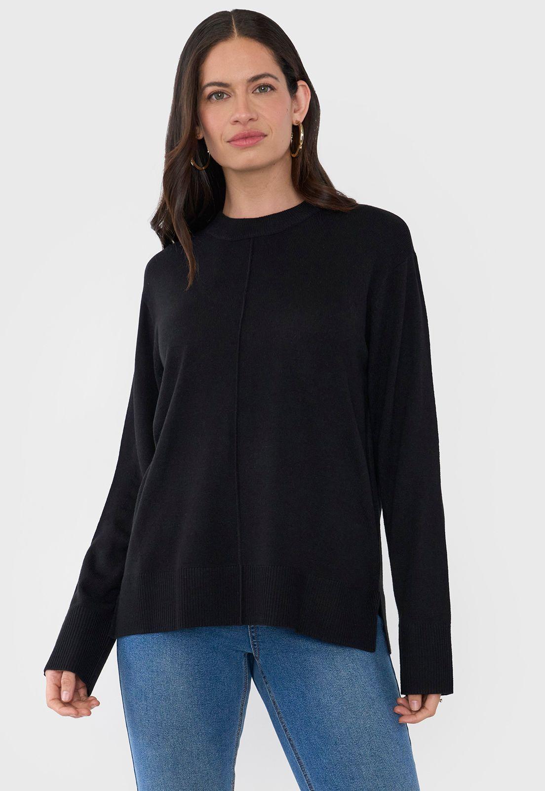 Sweater Mujer Tachas Negro Corona-0