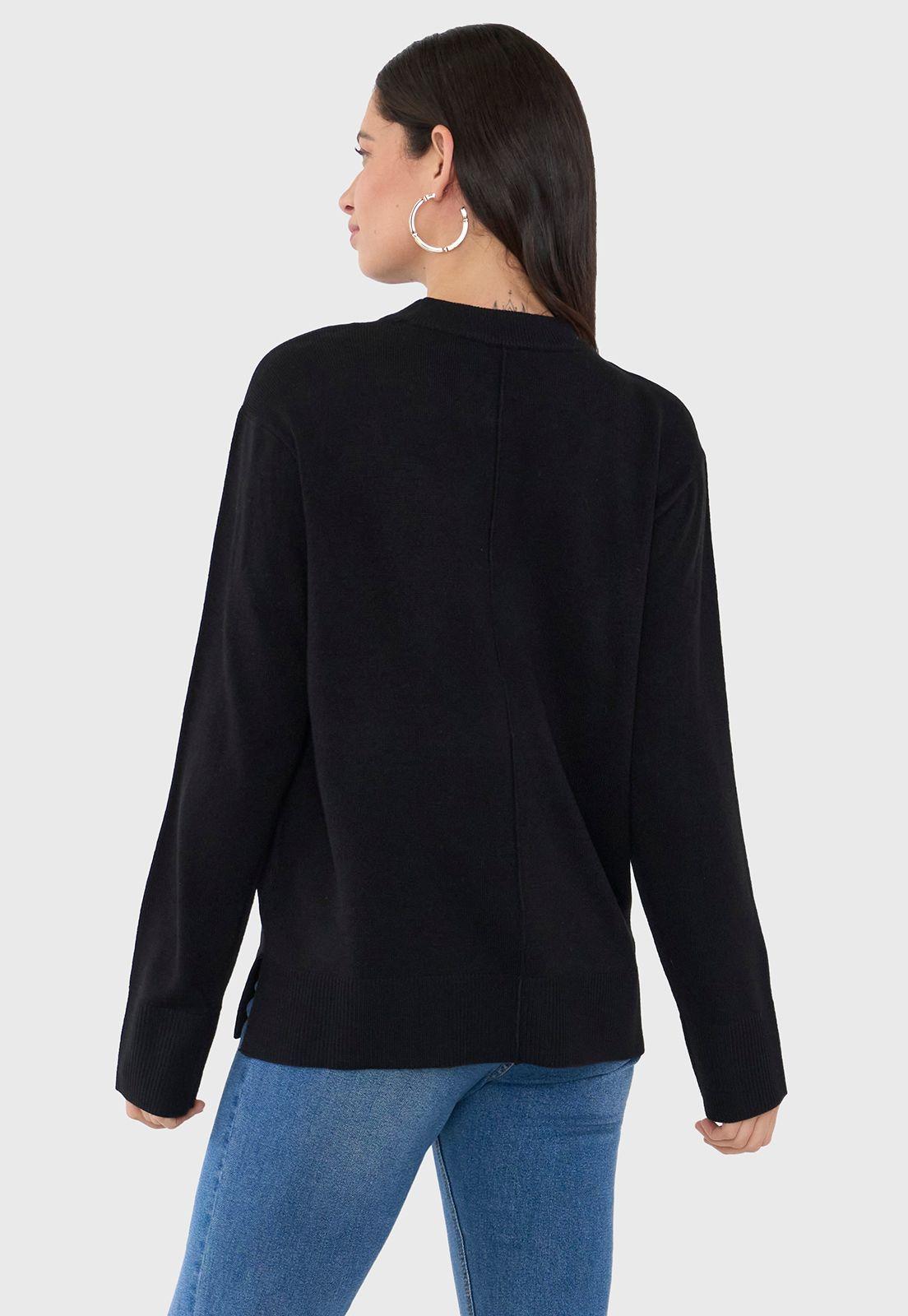 Sweater Mujer Tachas Negro Corona-1