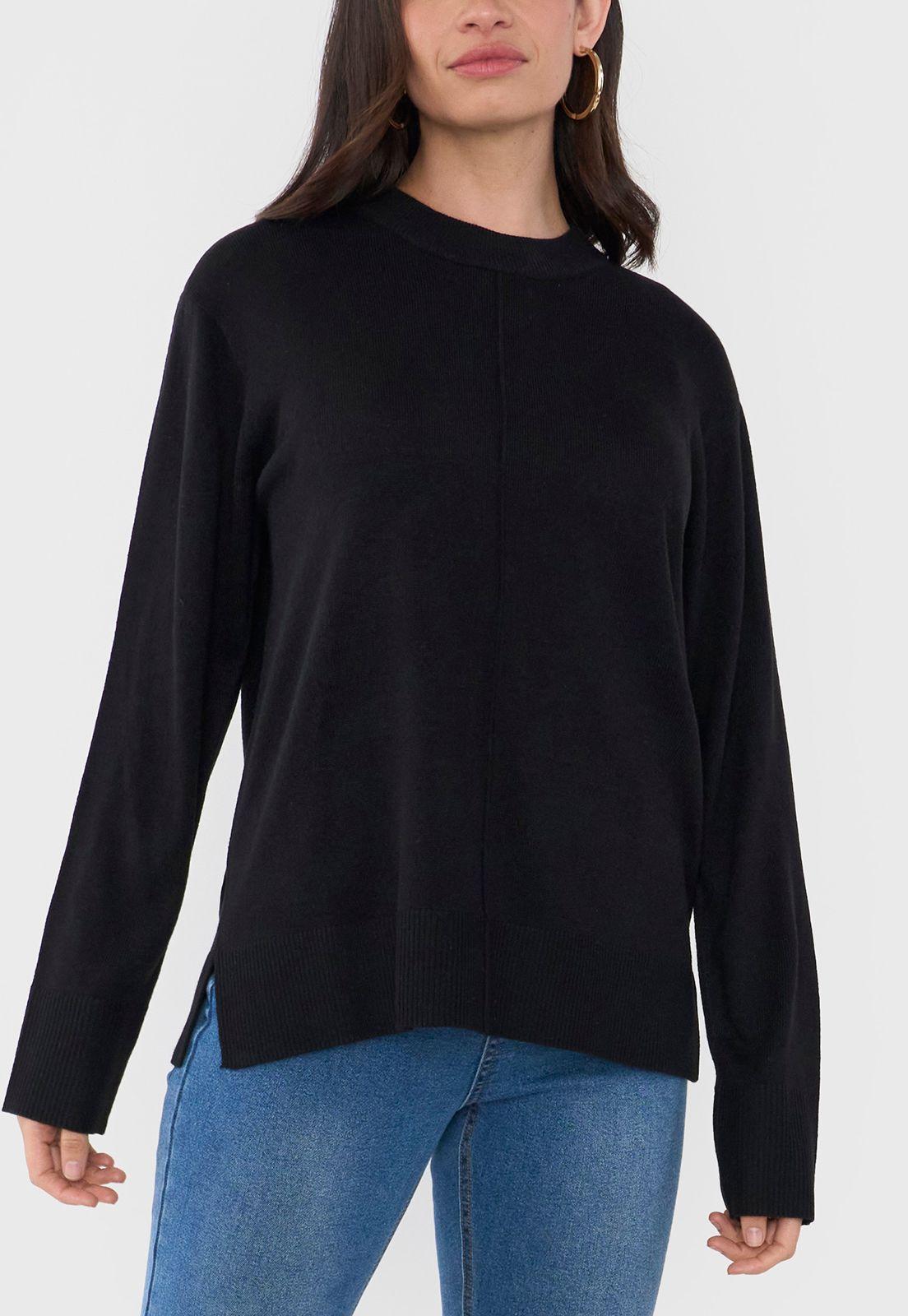 Sweater Mujer Tachas Negro Corona-2