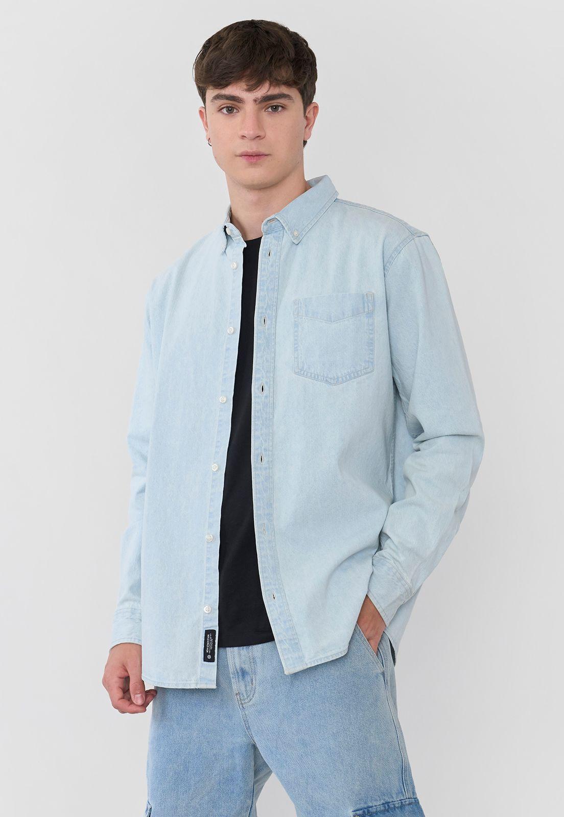 Sobrecamisa Hombre Bolsillo Azul Claro Corona-0