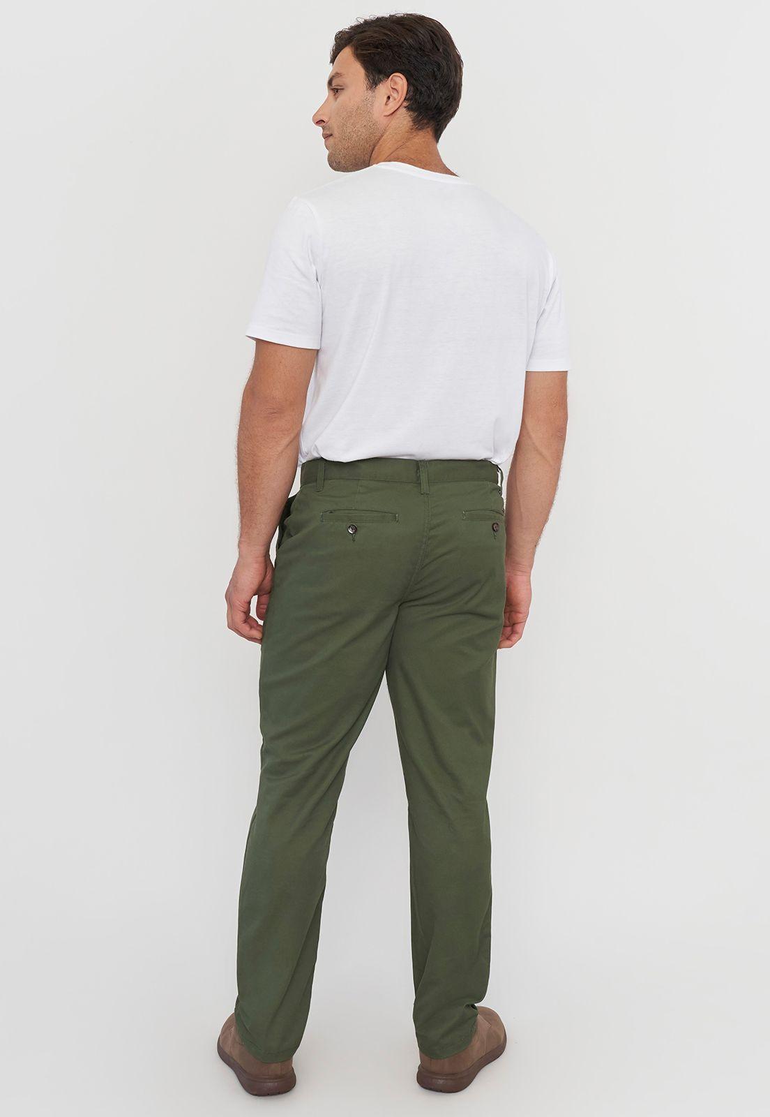 Pantalón Hombre Slim Fit Verde Bolsillo Chino Corona-2