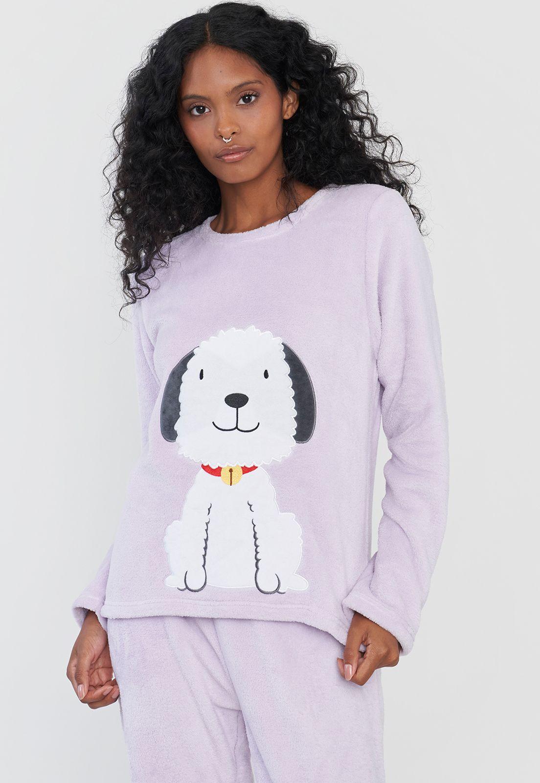 Pijama Mujer Coral Print Lavanda Corona-2