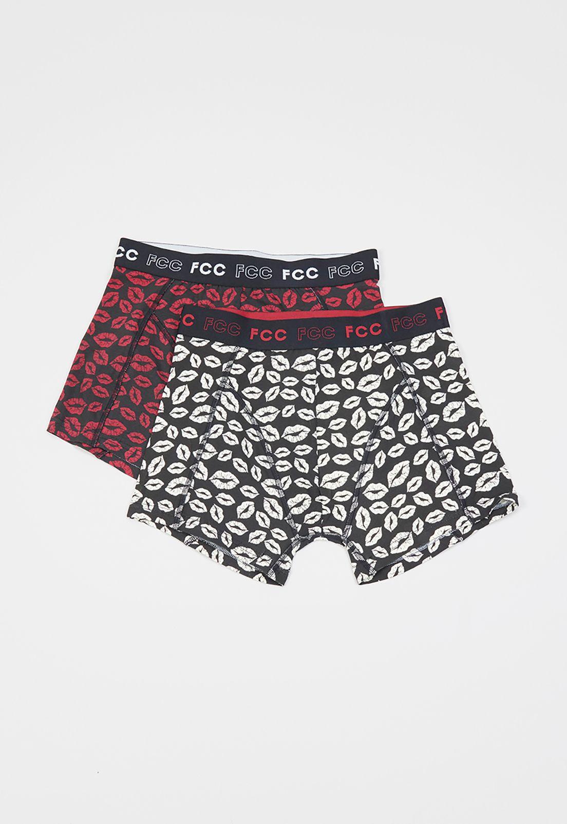 Bóxer Hombre Bipack Print Rojo Corona-0