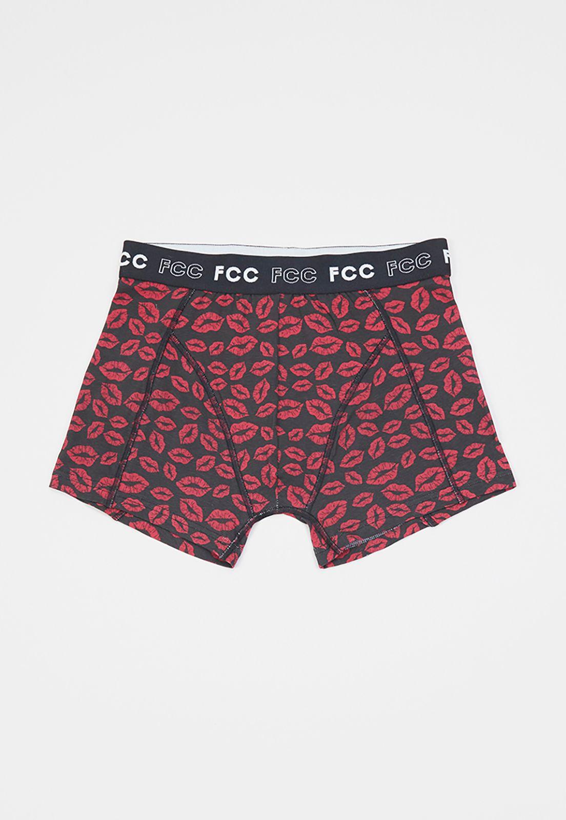 Bóxer Hombre Bipack Print Rojo Corona-3