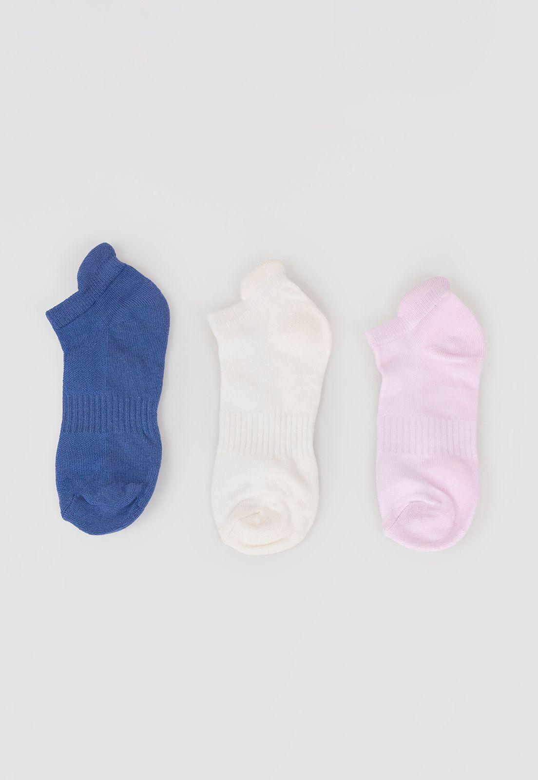 Tripack Calcetines Mujer Deportivos Azul-Blanco Corona-2
