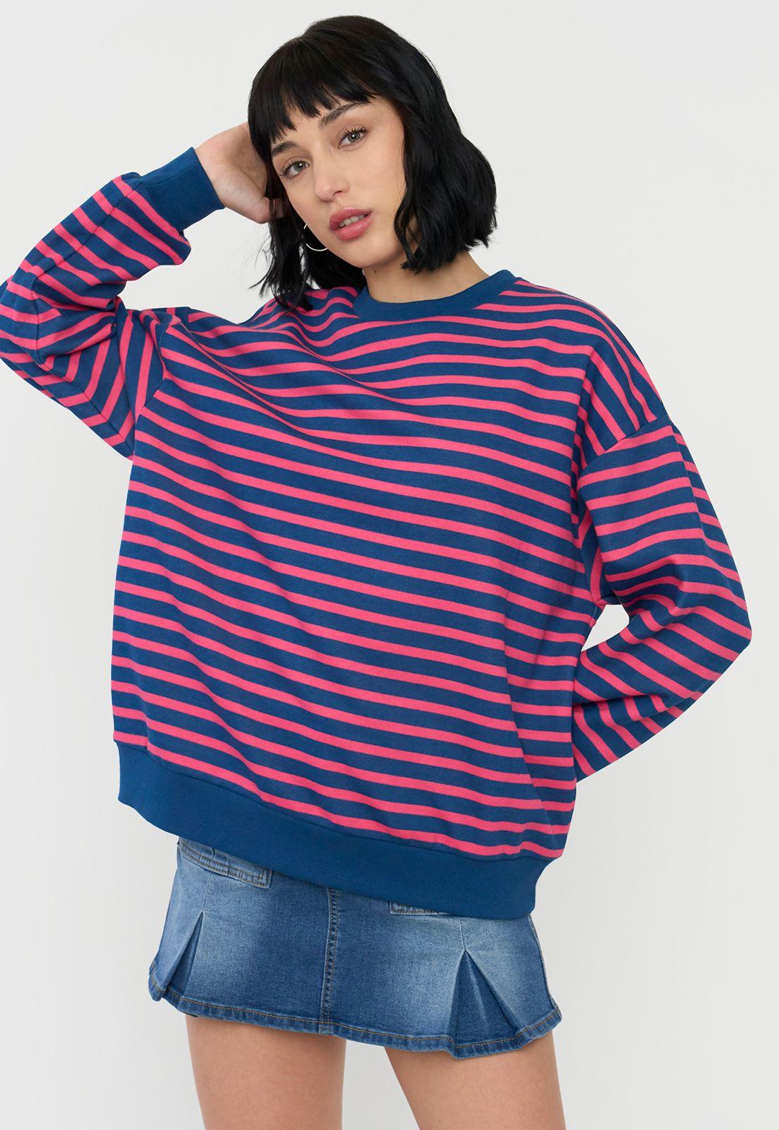Polerón Mujer Oversize Fucsia Corona-2