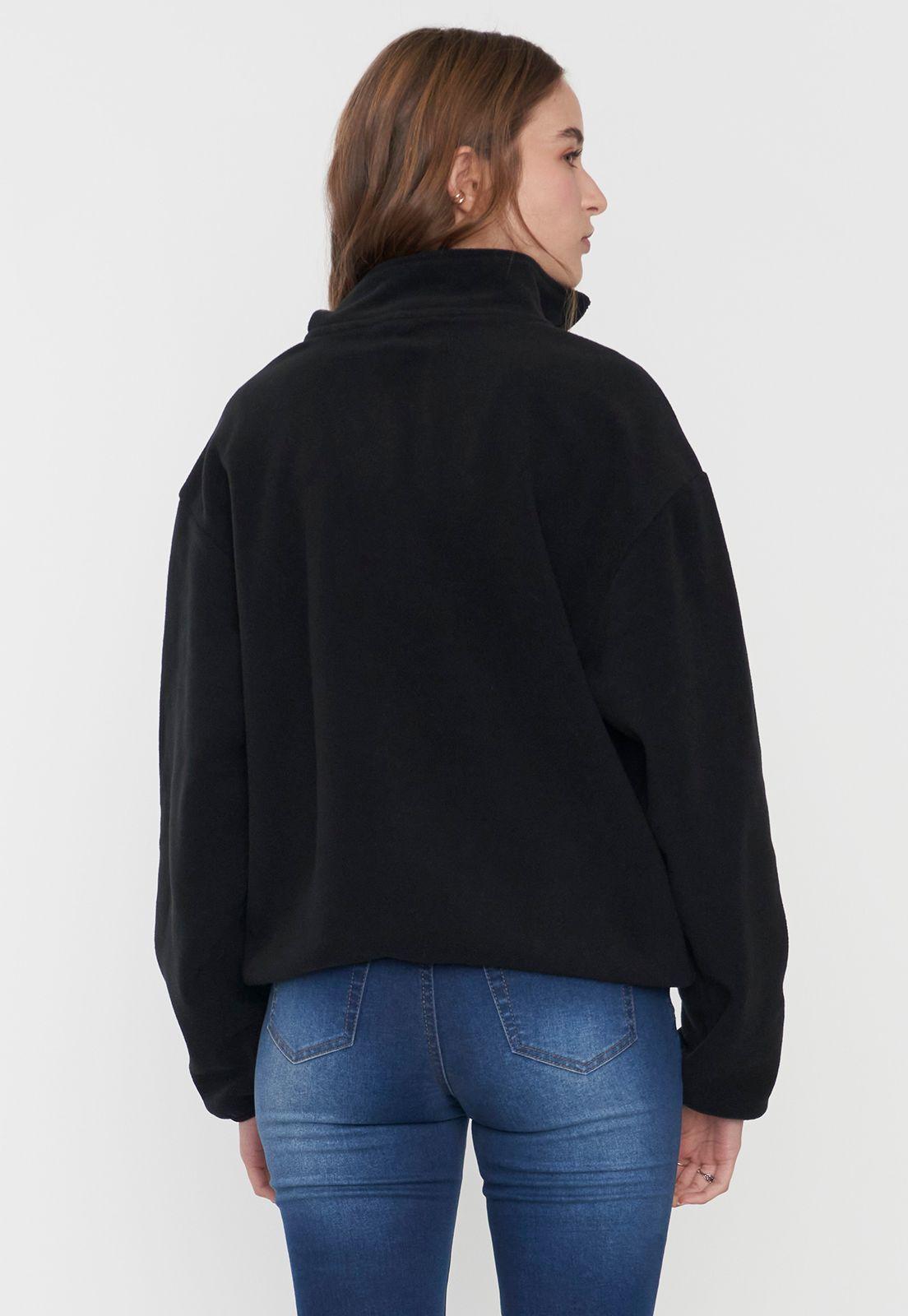 Polerón Mujer Polar Half Zipper Negro Corona-1