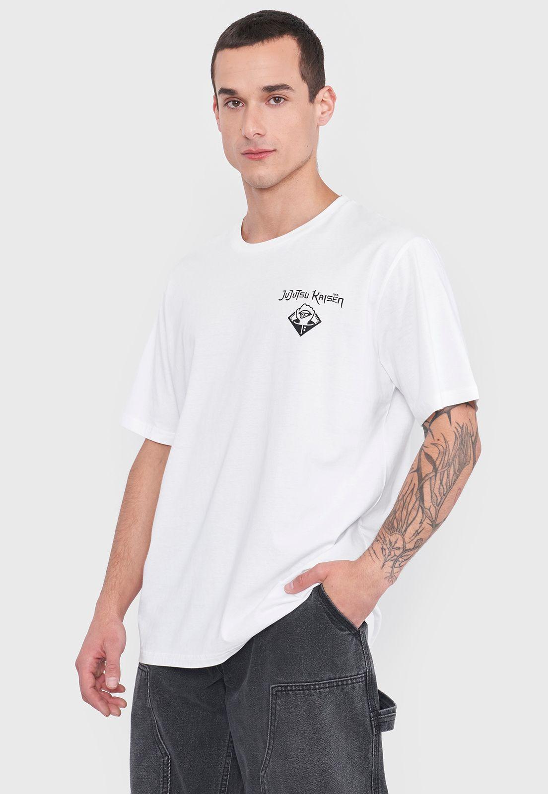 Polera Hombre Licencia Jujutsu Kaisen Blanco Yuji Corona-0