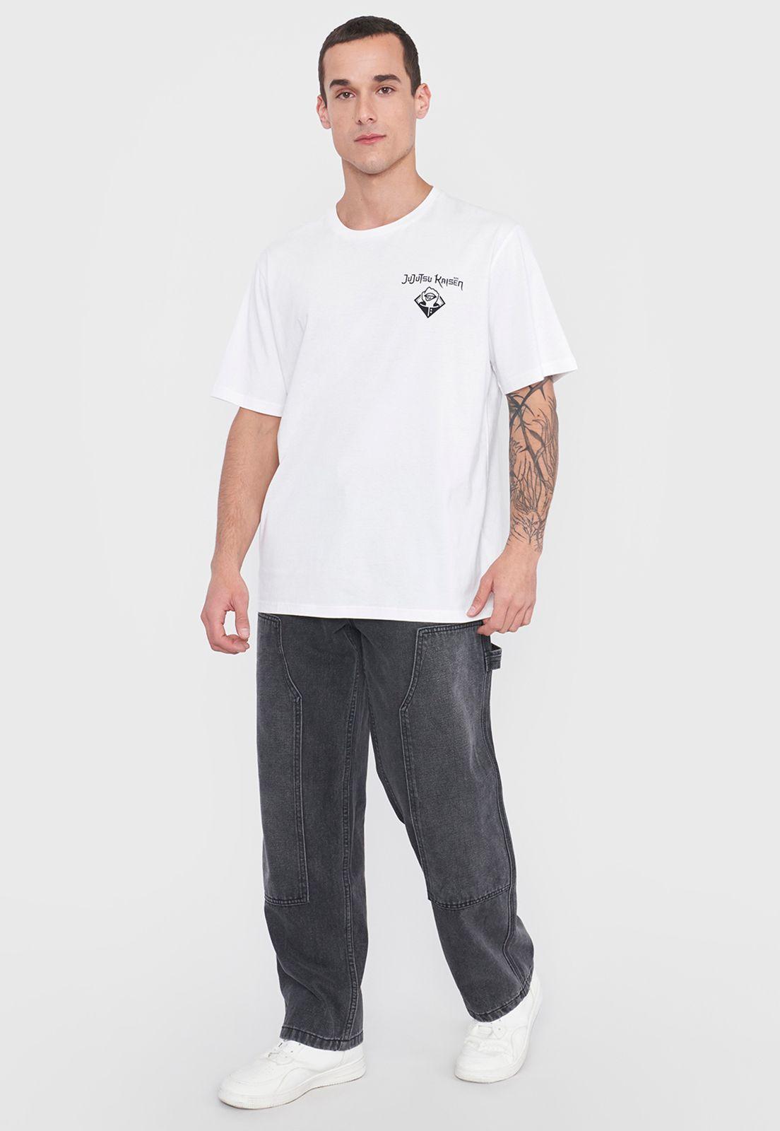 Polera Hombre Licencia Jujutsu Kaisen Blanco Yuji Corona-3