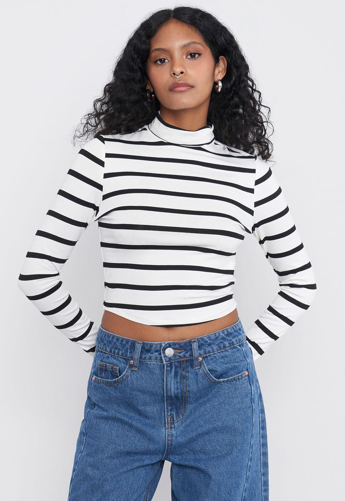 Polera Mujer Manga Larga Cuello Tortuga Ecru Corona-0