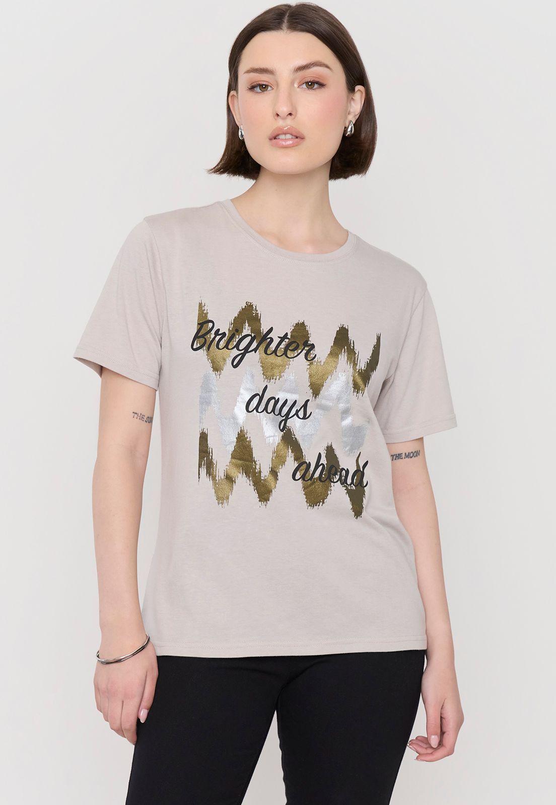 Polera Mujer Folia Taupe Corona-0