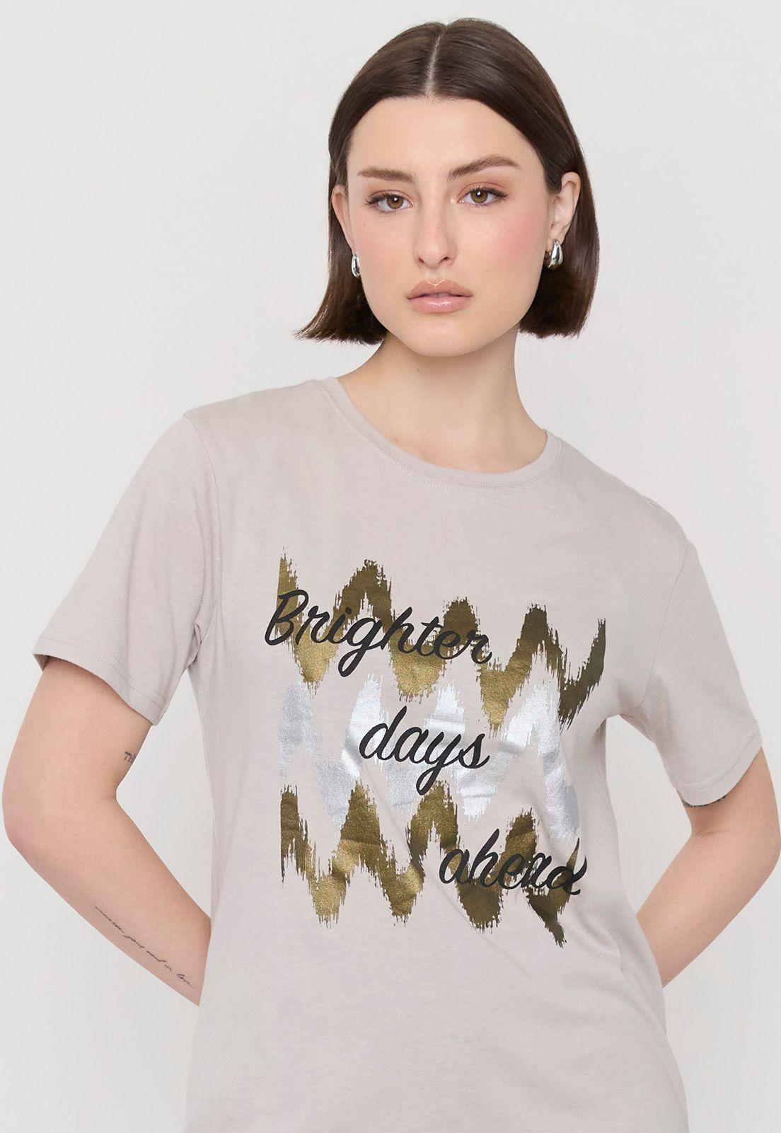 Polera Mujer Folia Taupe Corona-2