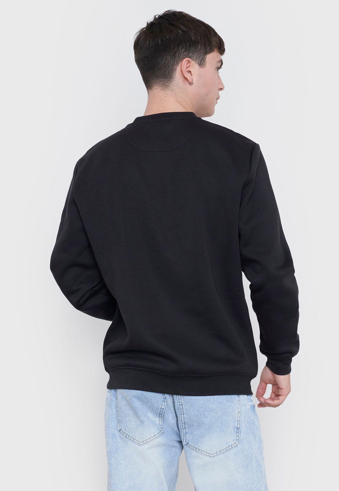 Polerón Hombre Round Neck Liso Negro Corona-1