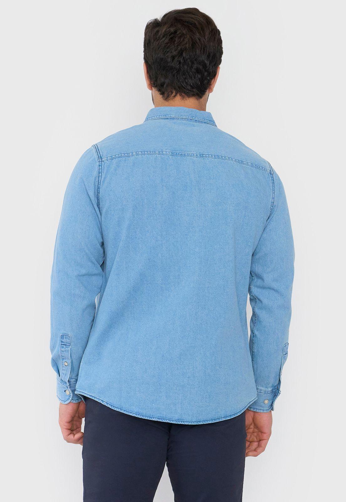 Camisa Hombre Denim Azul Corona-1