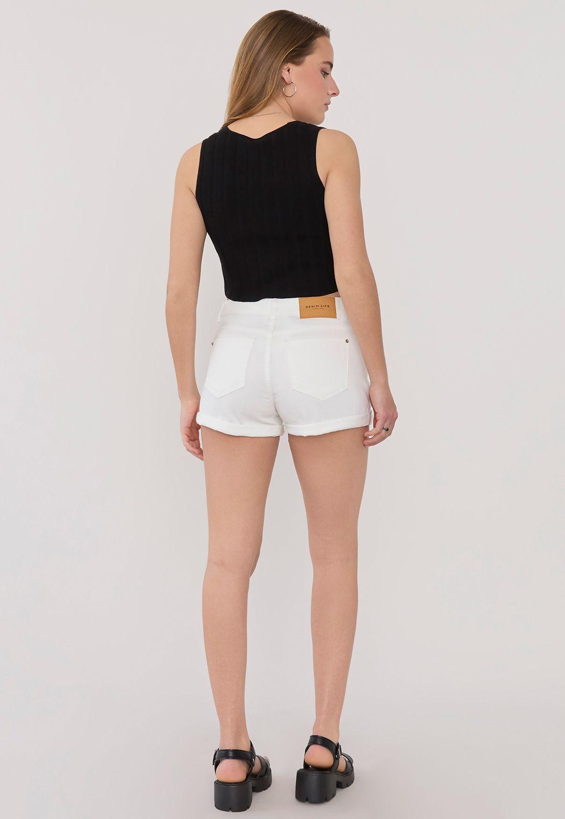Short Mujer Bota Doblada Blanco Corona-2