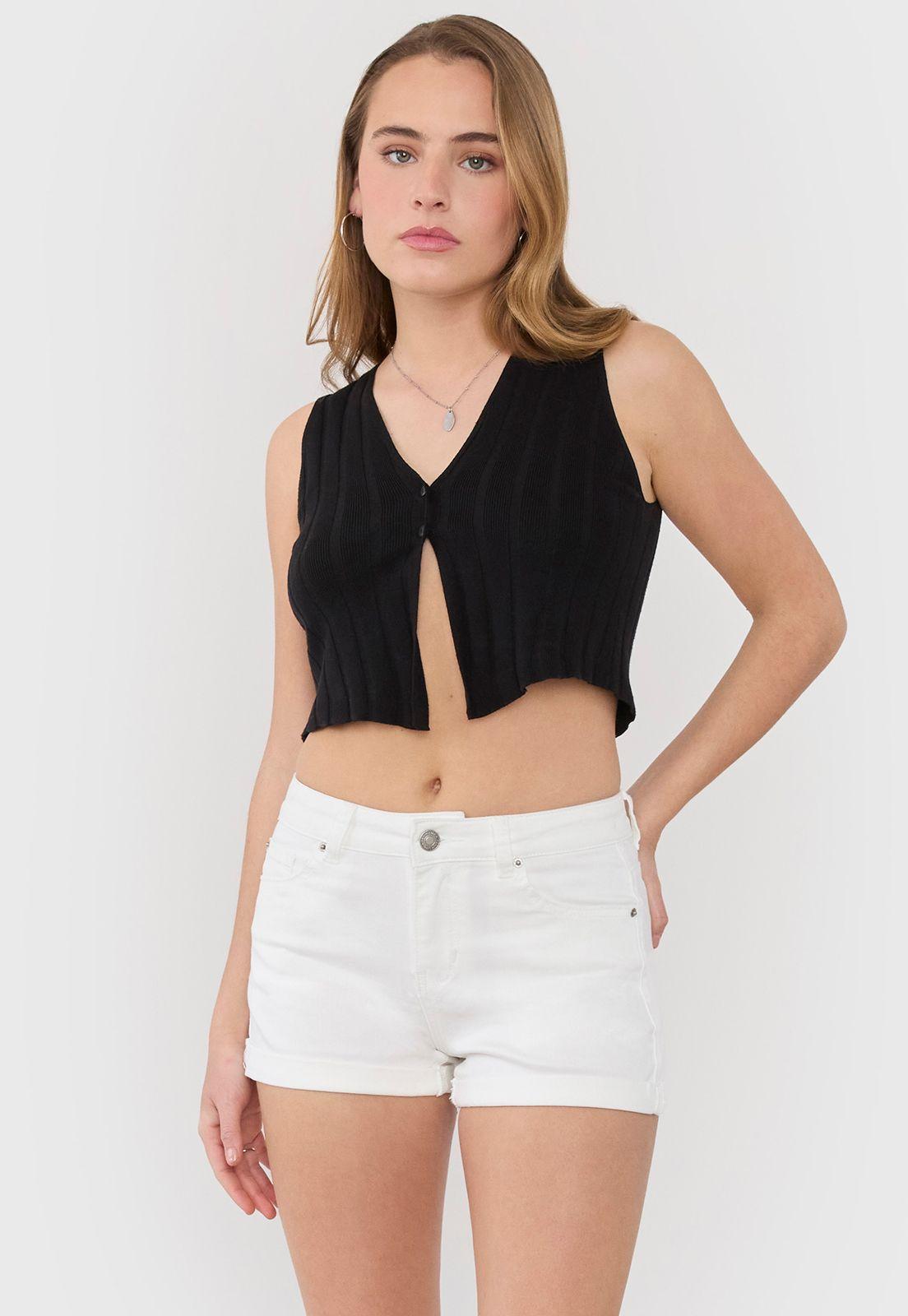 Short Mujer Bota Doblada Blanco Corona-3