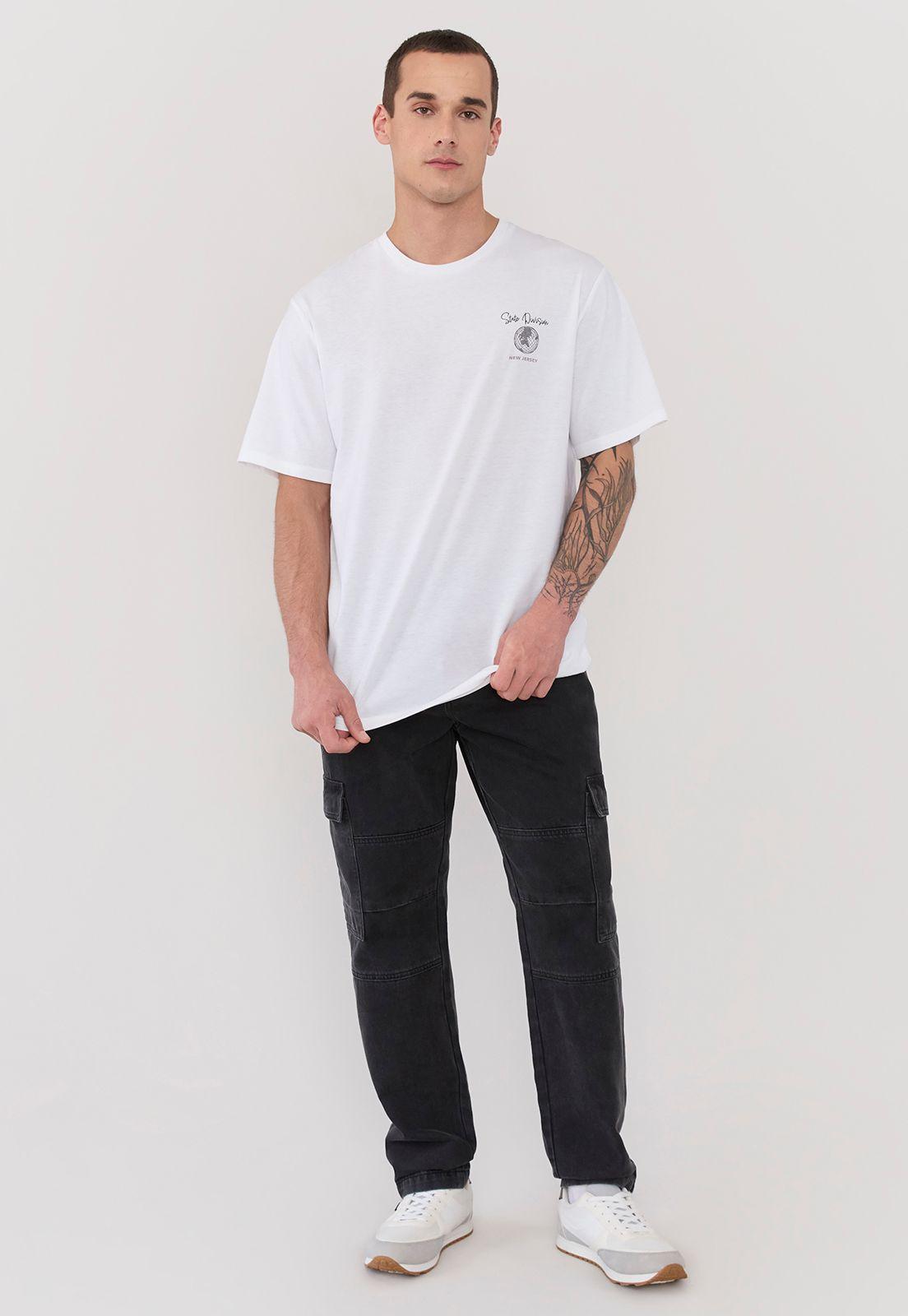 Polera Hombre Focal Print Blanco Corona-3