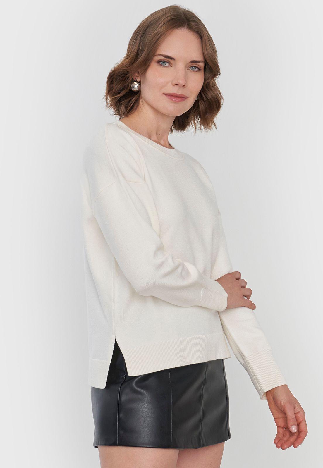 Sweater Mujer Cuello Redondo Ecru Corona-2