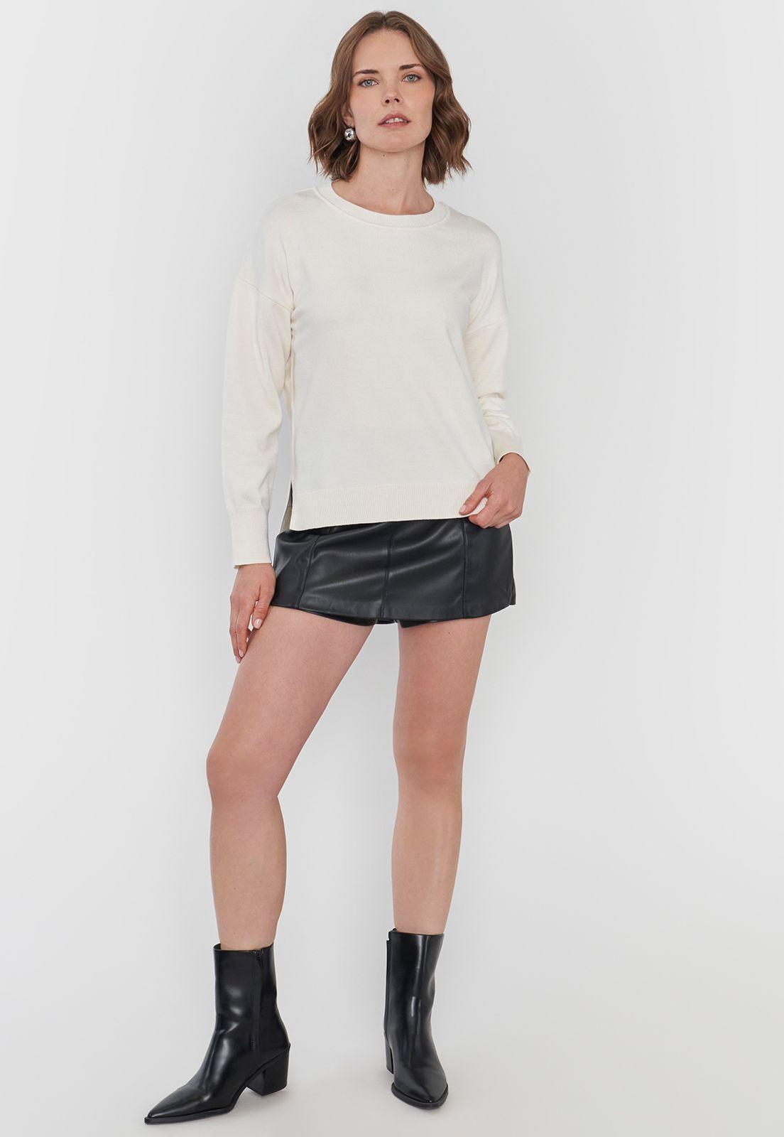 Sweater Mujer Cuello Redondo Ecru Corona-3