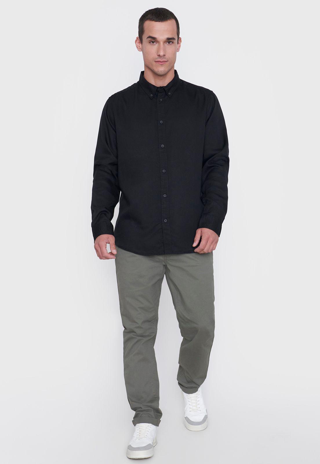 Camisa Hombre Liviana Negro Corona-3