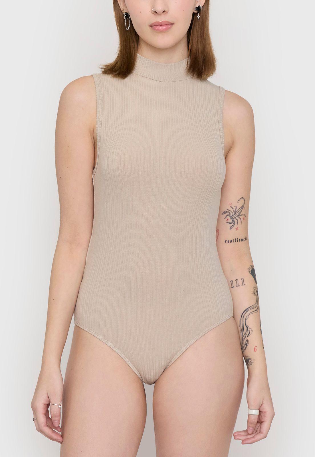 Body Mujer Halter Neck Beige Corona-2