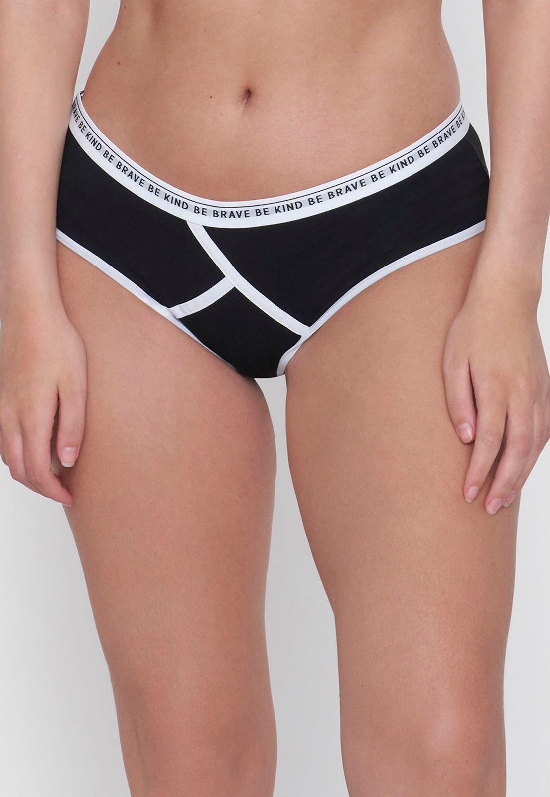 Calzón Mujer Cotton Negro Boyshort Corona-1