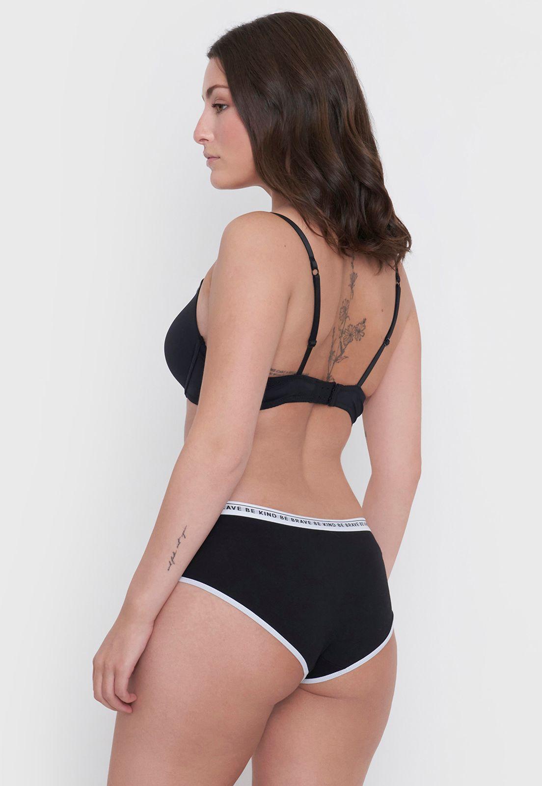 Calzón Mujer Cotton Negro Boyshort Corona-2