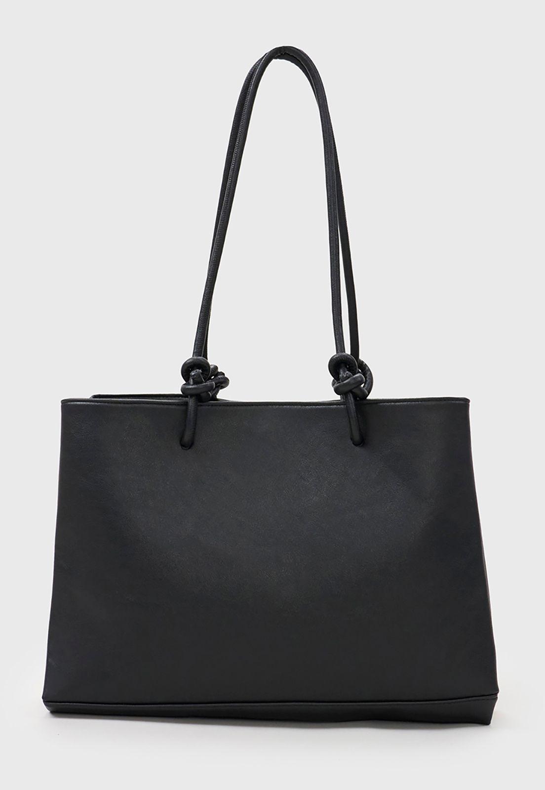 Cartera Mujer Ecocuero Negro Corona-1