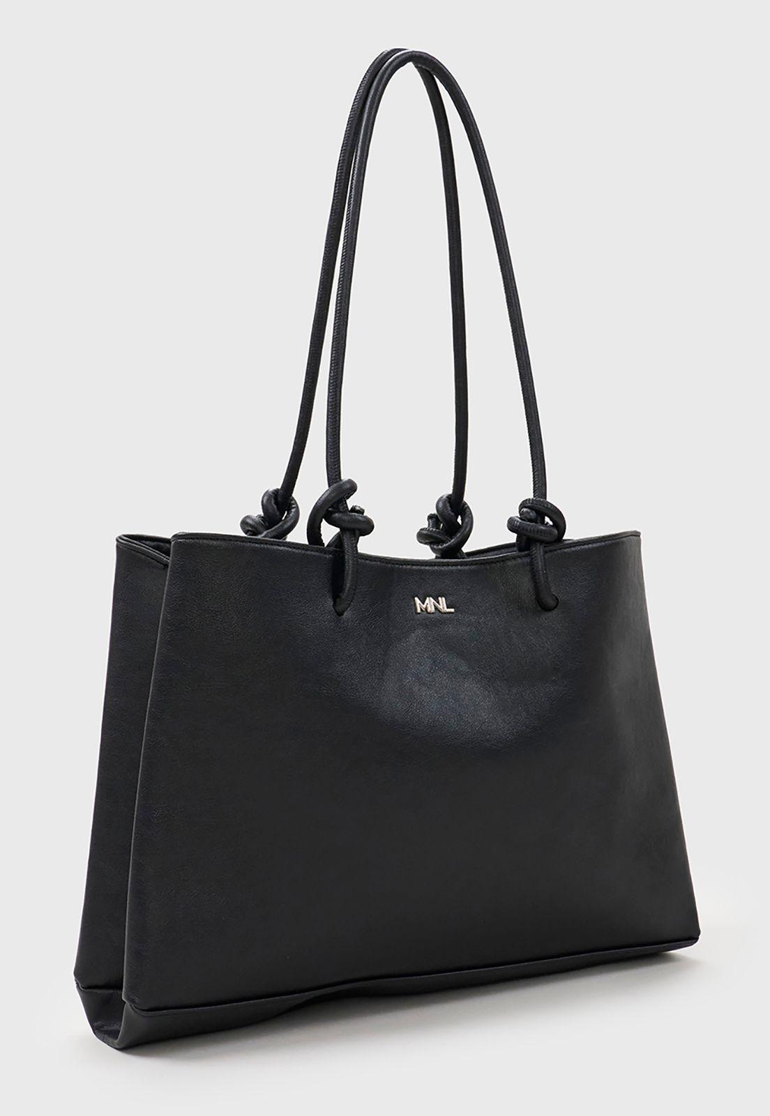 Cartera Mujer Ecocuero Negro Corona-2