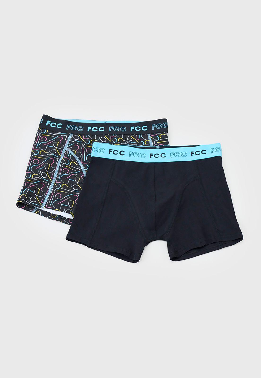 Bóxer Hombre Bipack Mix Celeste/Negro Corona-0