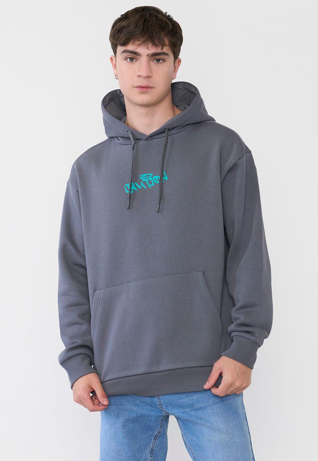 Polerón Hombre Hood Print Grafitti Gris Oscuro Corona-0