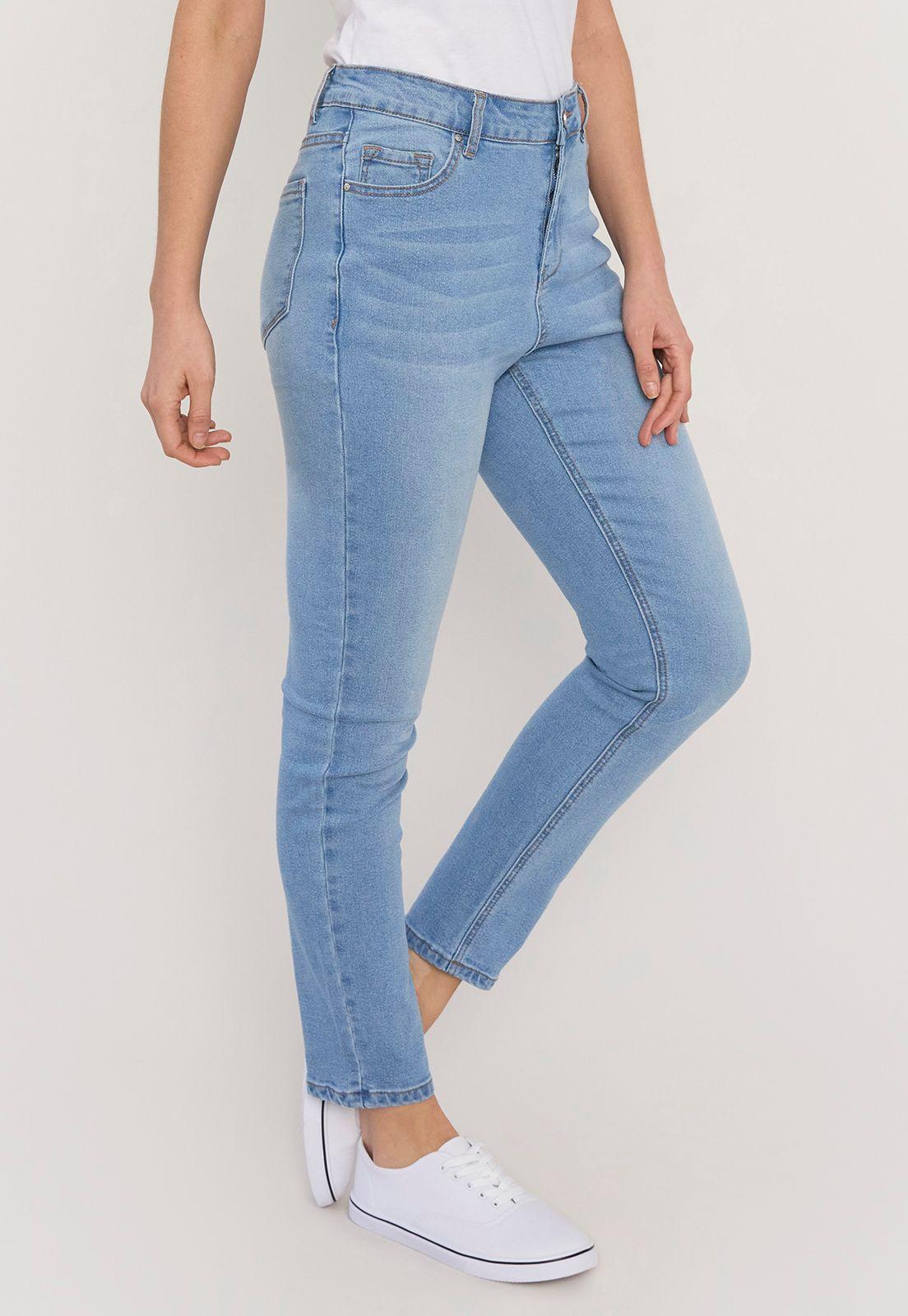 Jeans Mujer Skinny 1 Botón Azul Claro Corona-3