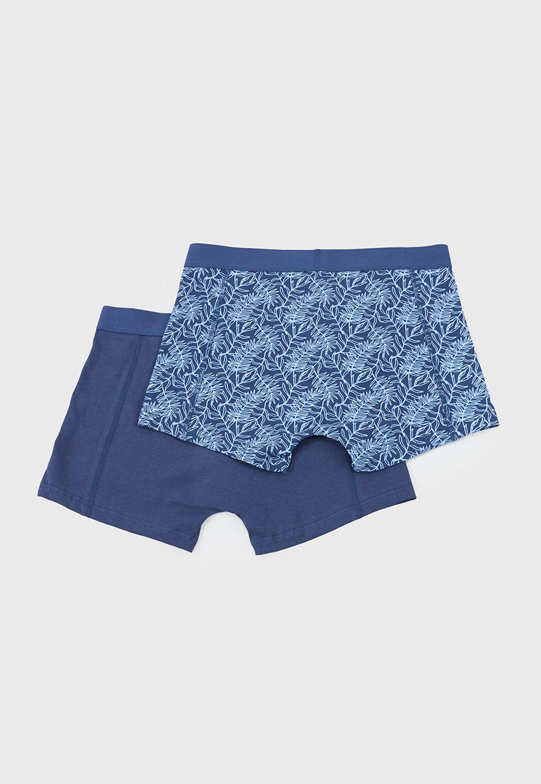 Bóxer Hombre Bipack Mix Print II Azul Corona-1