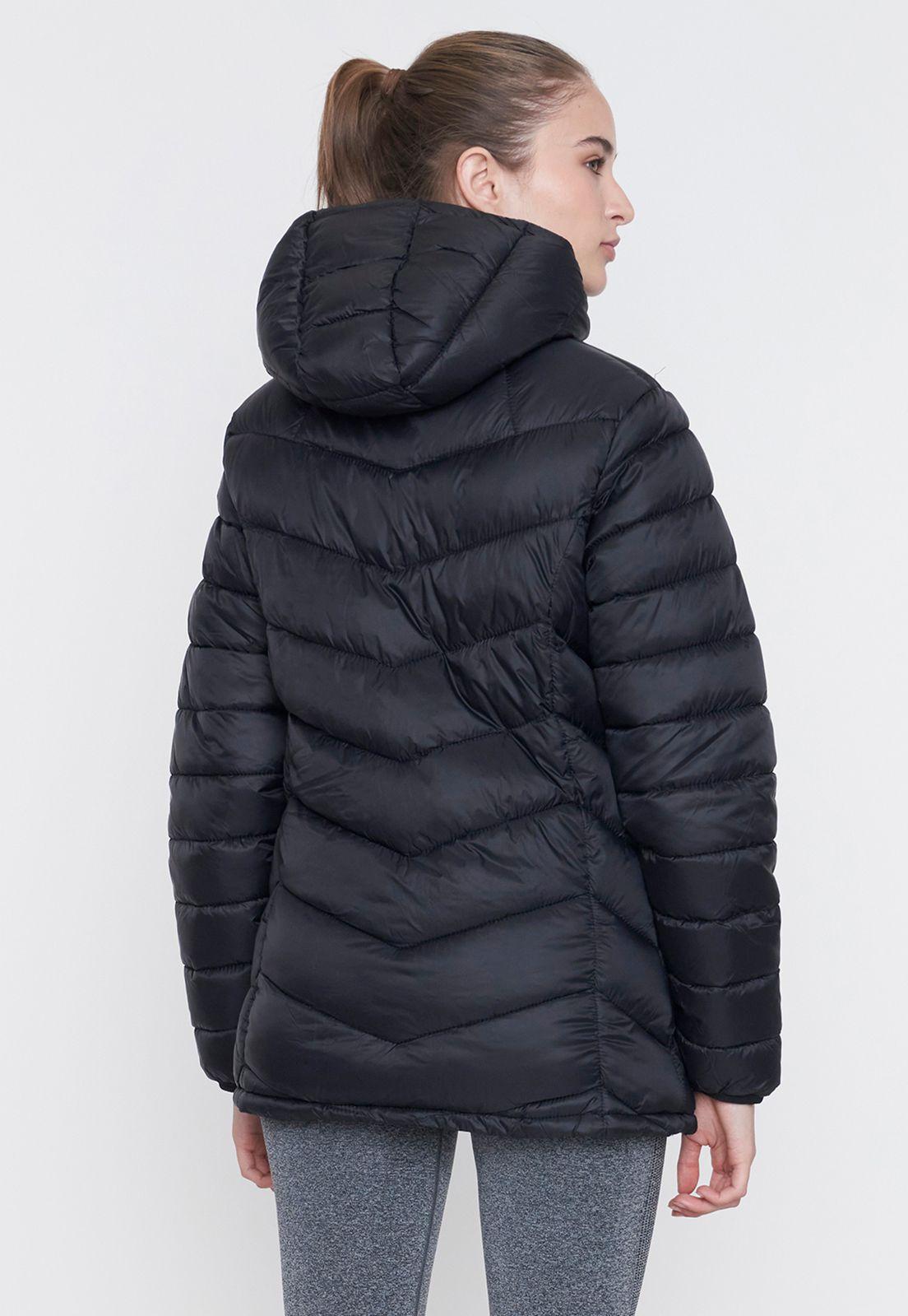 Parka Mujer Deportiva Zipper Negro Corona-1