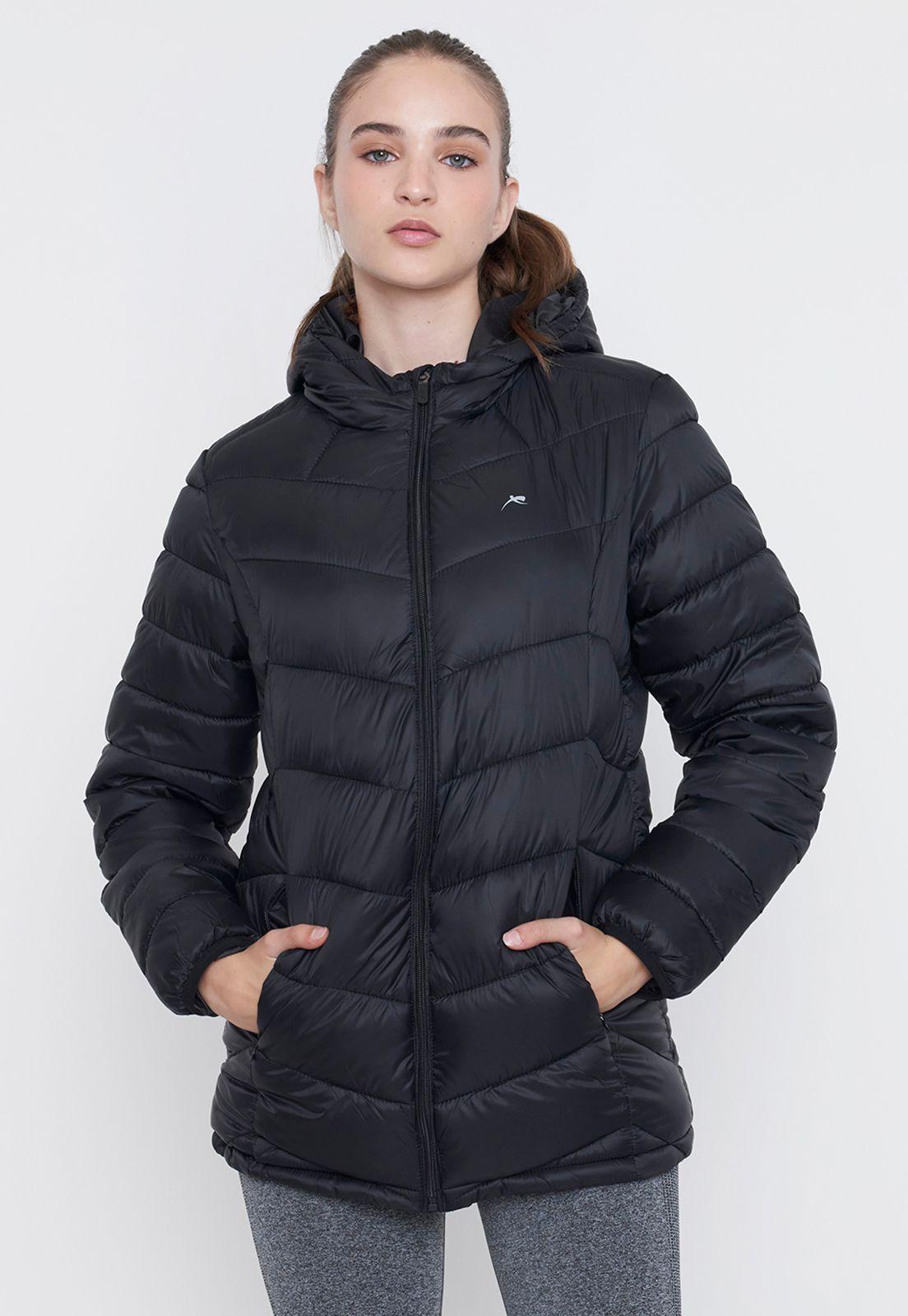 Parka Mujer Deportiva Zipper Negro Corona-2