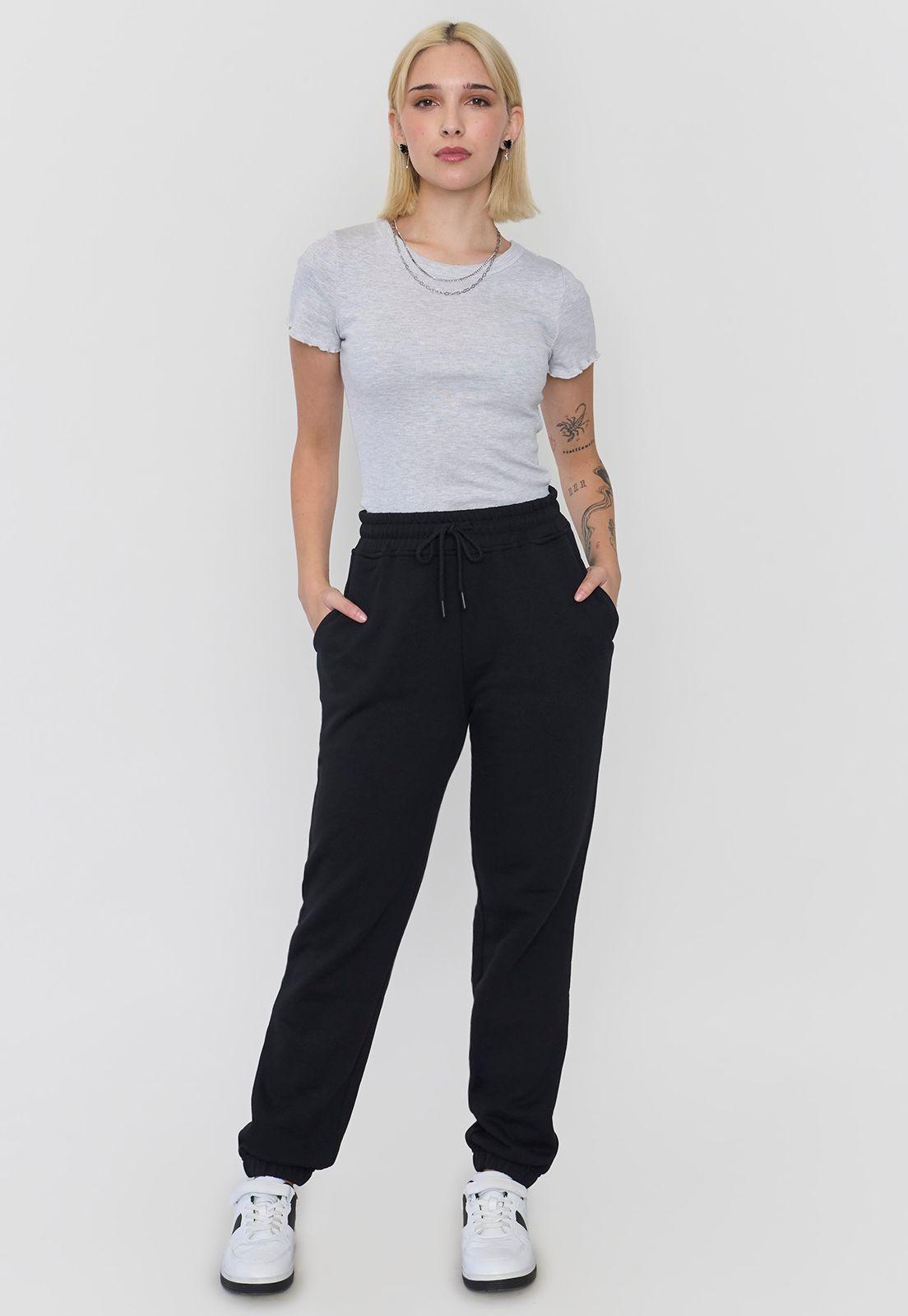 Buzo Mujer Jogger Negro Corona-0