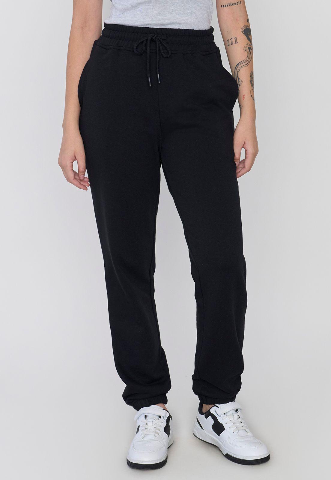 Buzo Mujer Jogger Negro Corona-1