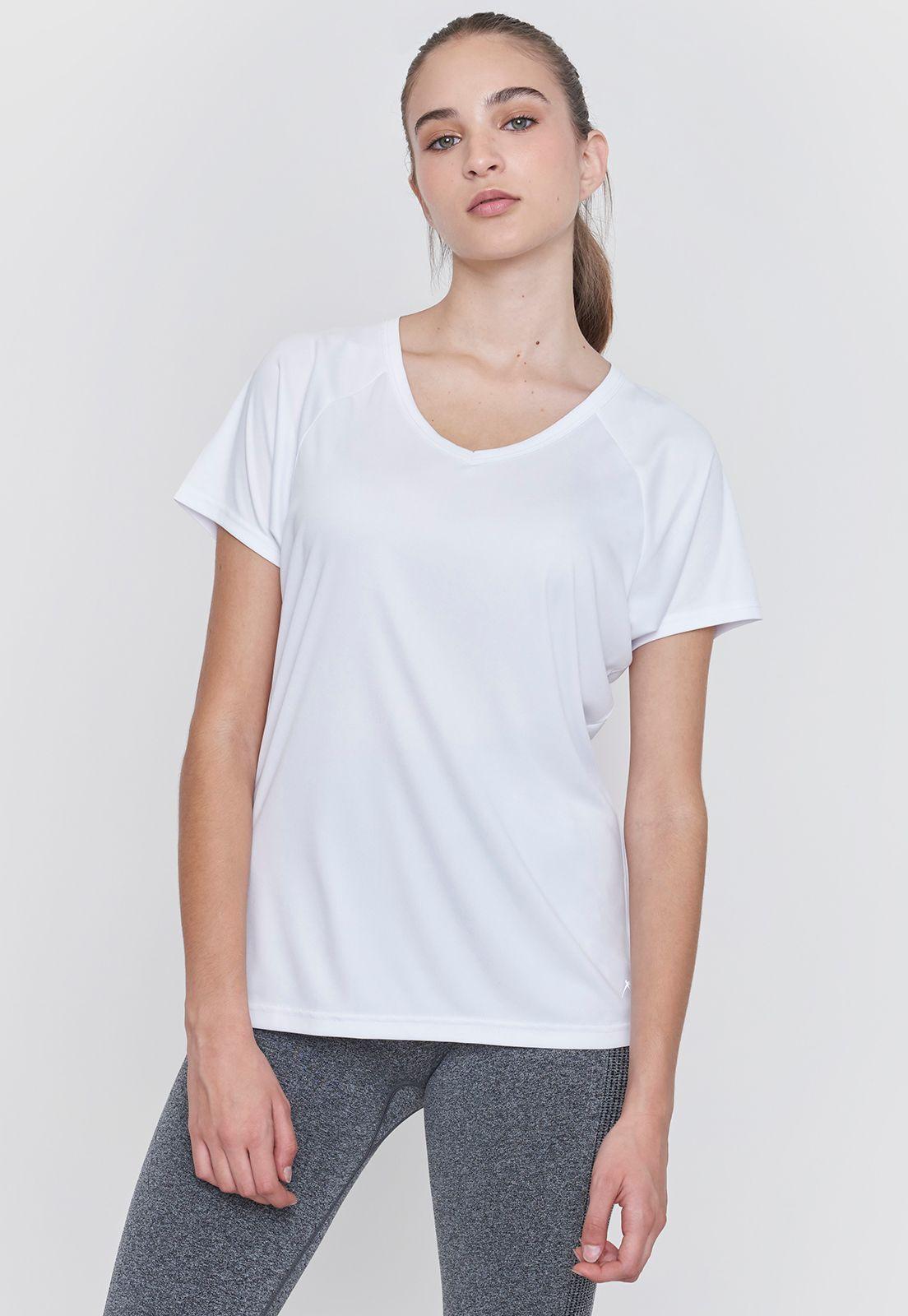 Polera Mujer Deportivo V-Neck Blanco Corona-0