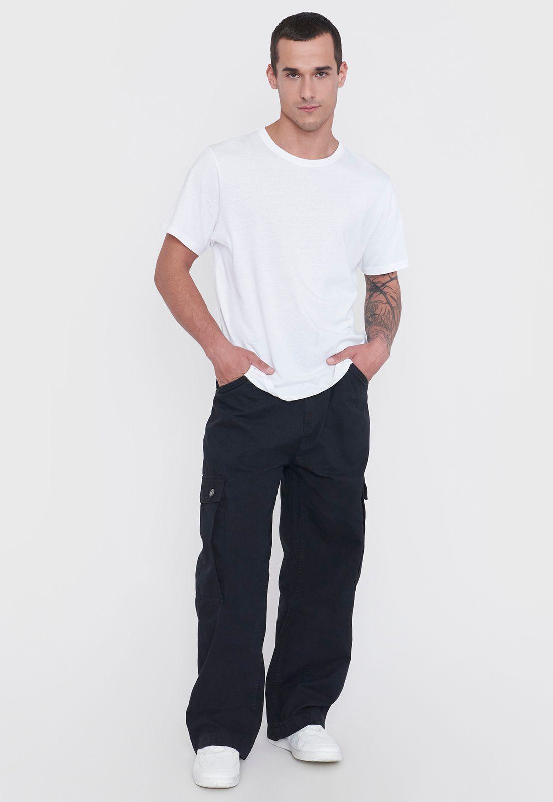 Pantalón Hombre Parachute Negro Corona-0