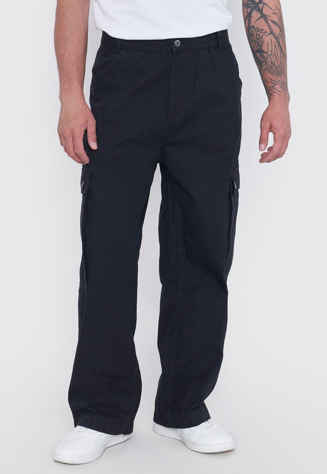 Pantalón Hombre Parachute Negro Corona-1