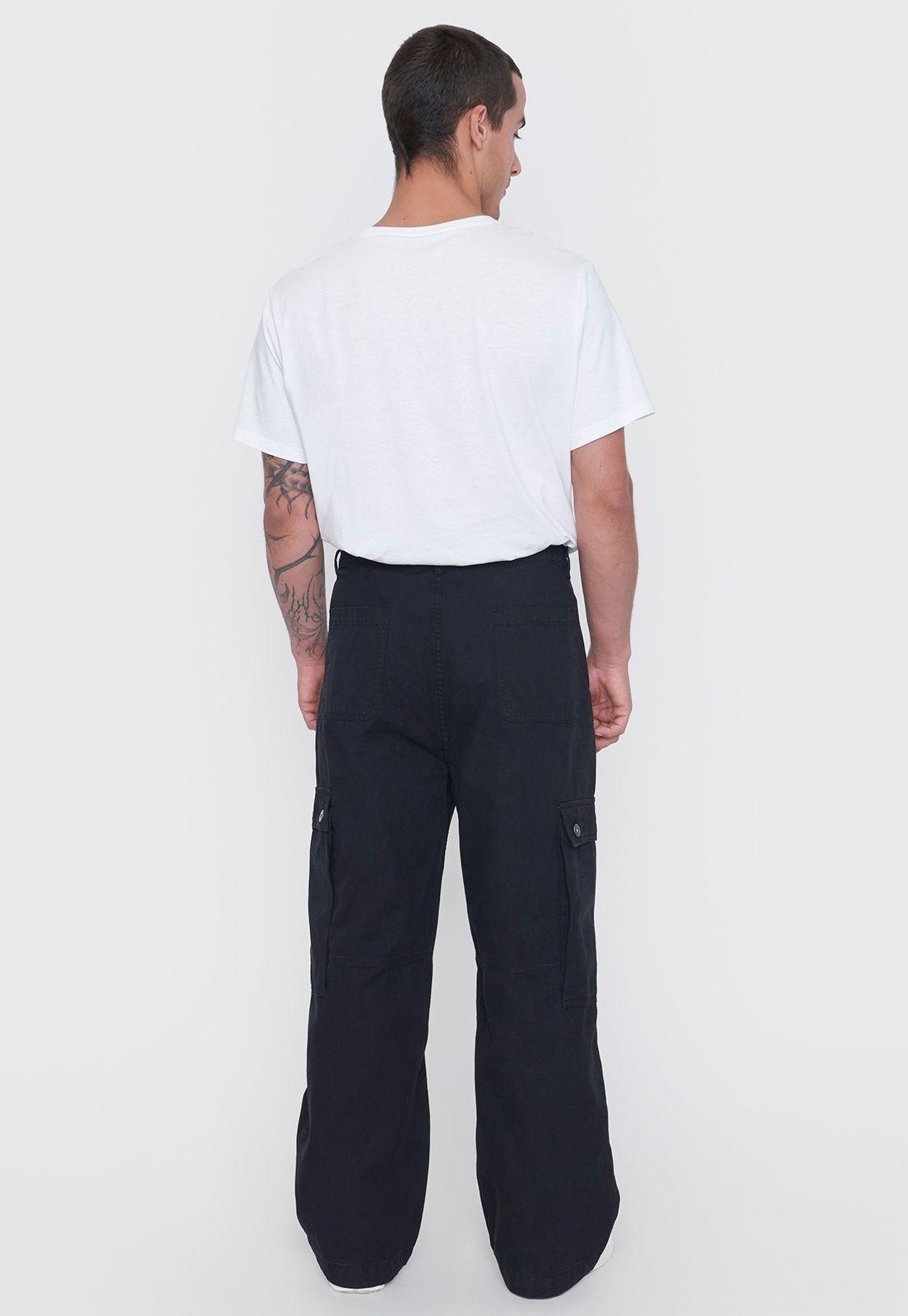 Pantalón Hombre Parachute Negro Corona-2