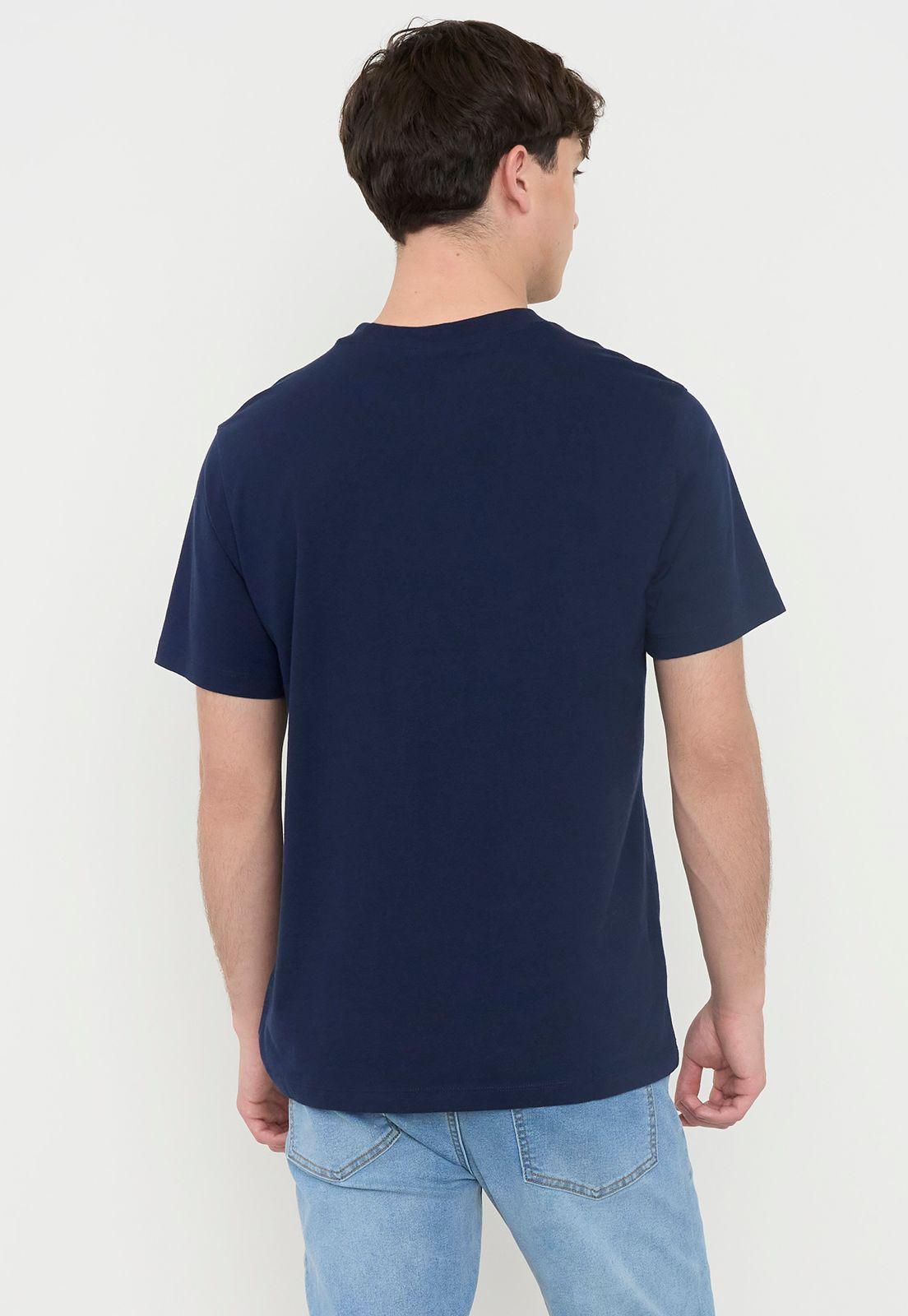 Polera Hombre R-Neck Print Azul Corona-1