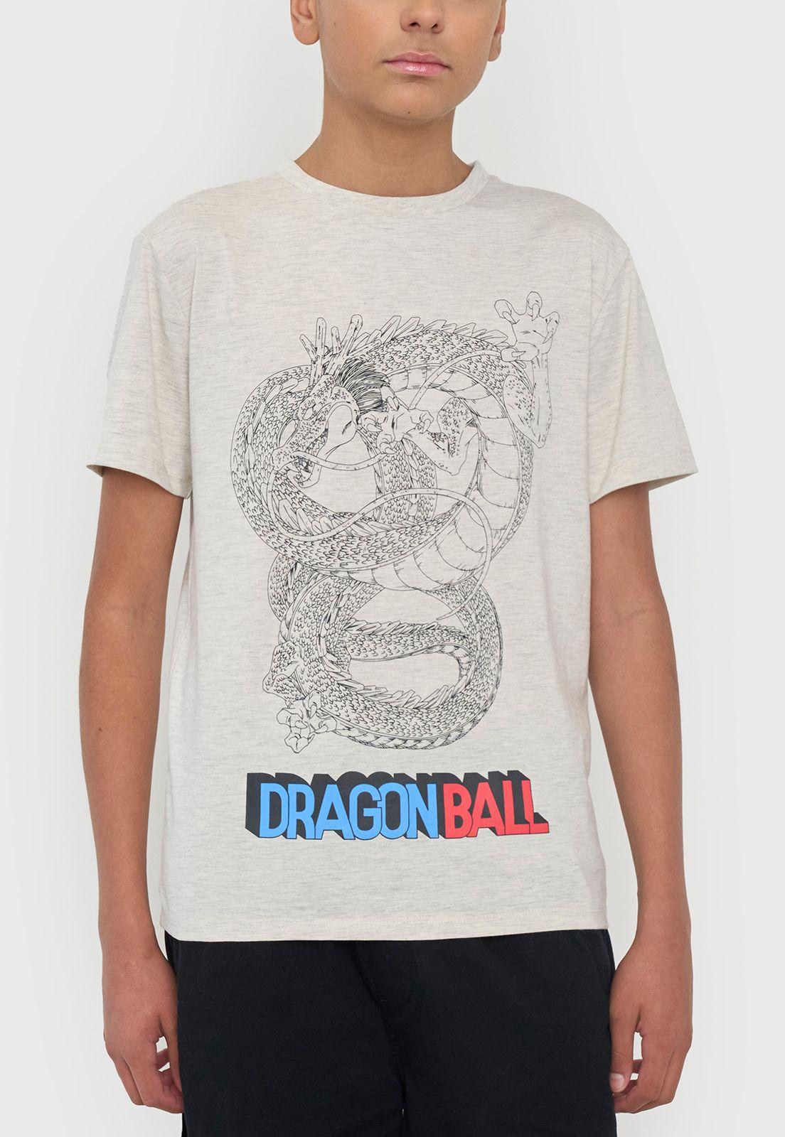 Polera Niño Teen Manga Corta Dragon Ball Gris Corona-2