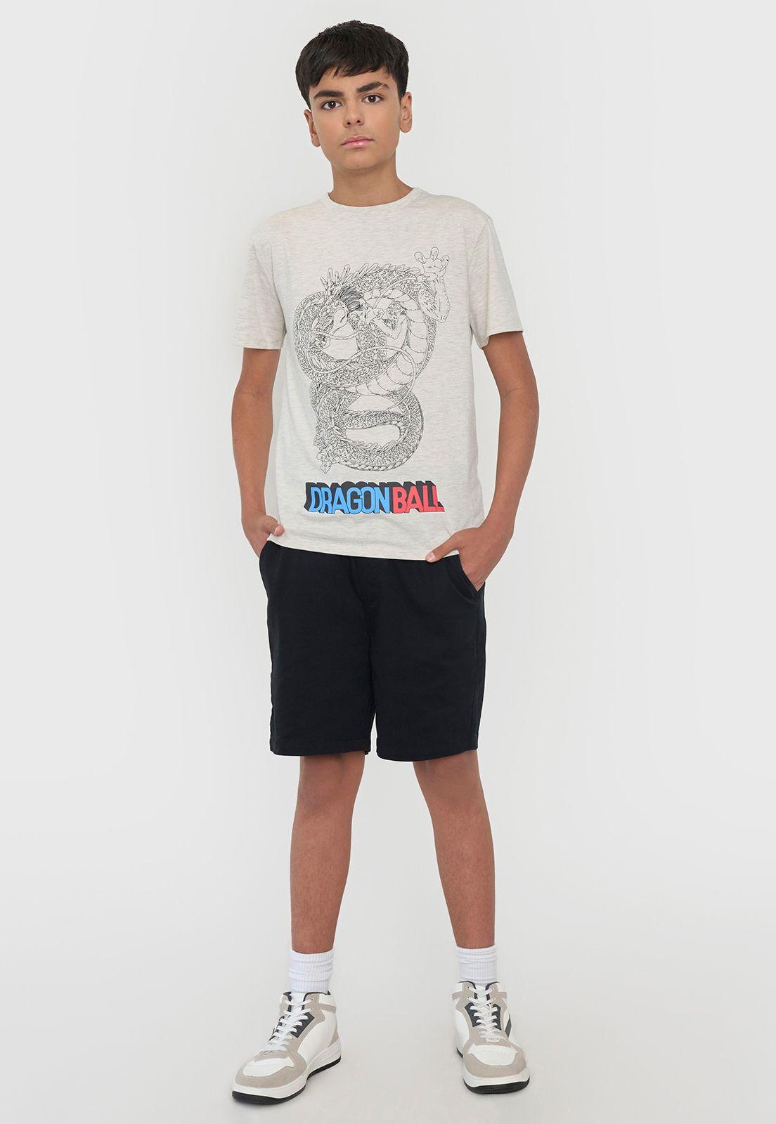 Polera Niño Teen Manga Corta Dragon Ball Gris Corona-3