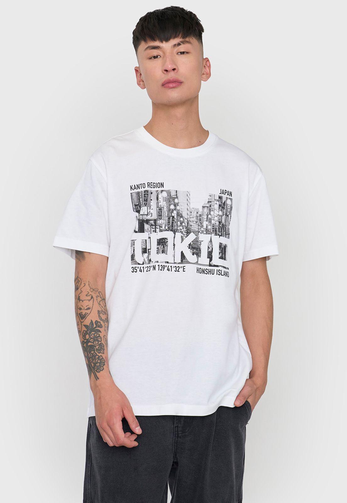 Polera Hombre Fun Photoprint Color Blanco Corona-0